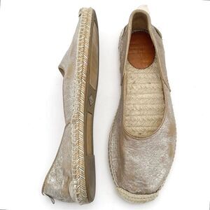 Rag & Bone Georgie Silver Platinum Espadrille Slip-On Shoe Women’s Size 39.5 | 9